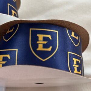 TWO spools of ETSU Blue and Gold ribbon